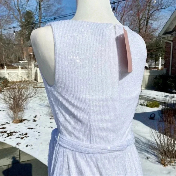 NWT Sachin and Babi Somers Sequin White Wedding Jumpsuit Wide Leg White Wedding - Picture 13 of 17